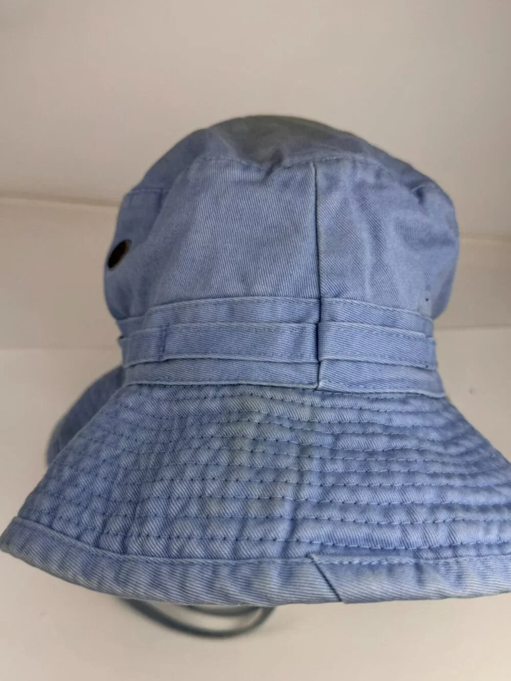 Vintage Tropical Trends DPC Reversible Sun Hat Bucket Cap Blue L Chin Strap